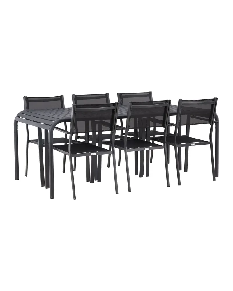 Borneo & Copacabana Gartenmöbel-Set aus Aluminium, 6 Armlehnstühle