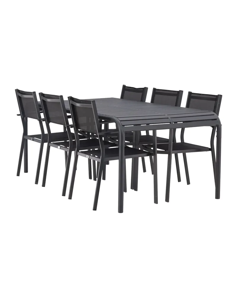 Borneo & Copacabana Gartenmöbel-Set aus Aluminium mit 6 Stühlen, Ansicht 6