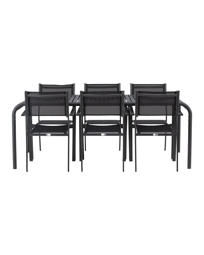 Borneo & Copacabana Gartenmöbel-Set aus Aluminium mit 6 Stühlen, Ansicht 3