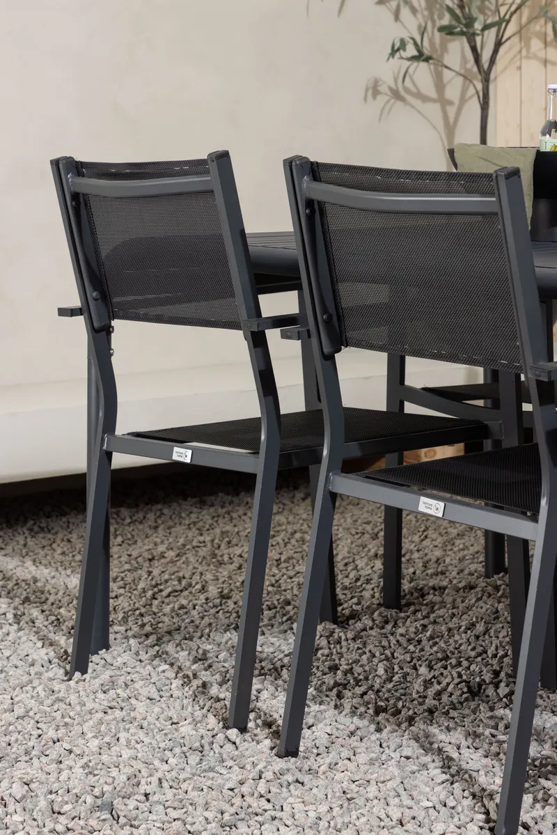 Borneo & Copacabana Gartenmöbel-Set aus Aluminium mit 6 Stühlen, im Wohnraum, Ansicht 2