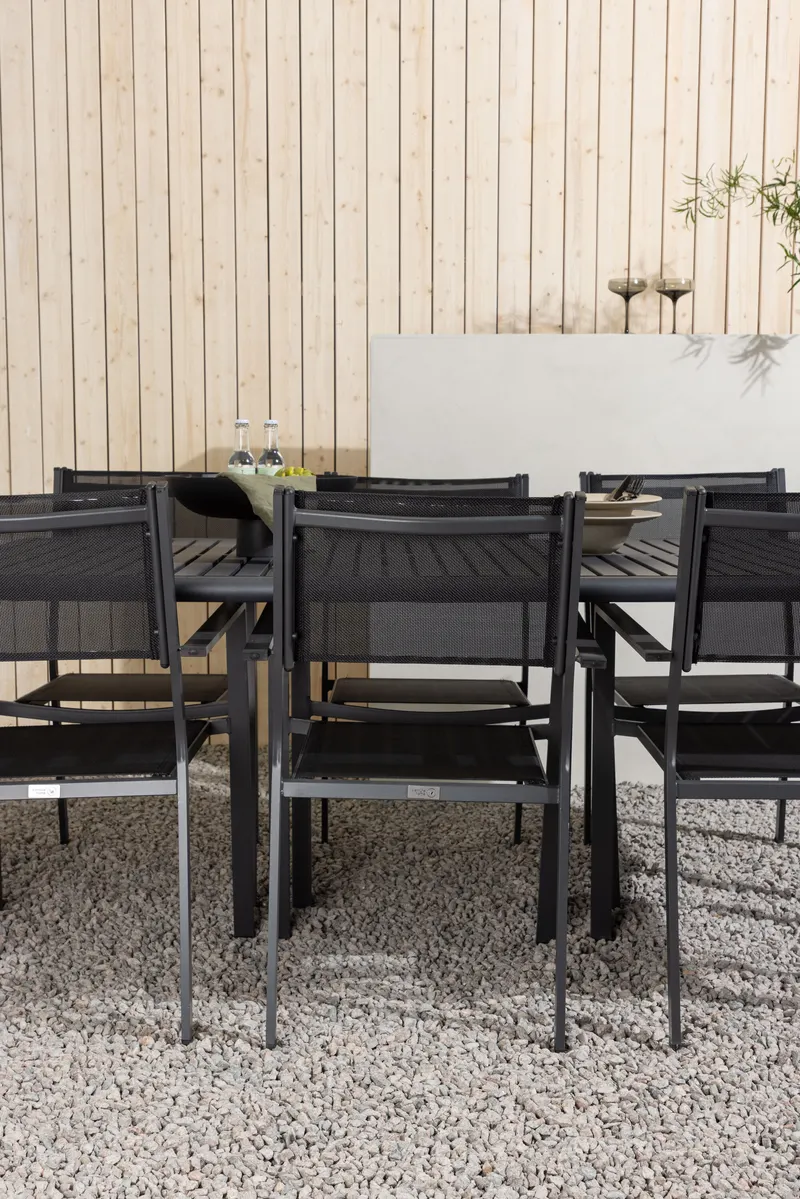 Borneo & Copacabana Gartenmöbel-Set aus Aluminium mit 6 Stühlen, im Wohnraum, Ansicht 3