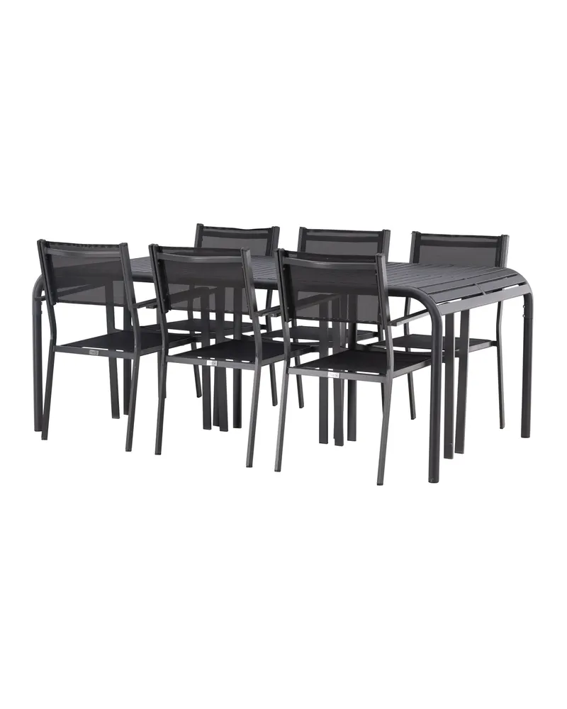 Borneo & Copacabana Gartenmöbel-Set aus Aluminium mit 6 Stühlen, Ansicht 5