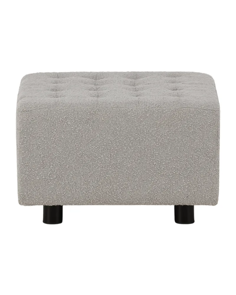 Bowie Fußhocker aus Bouclé mit Knopfheftung, 51 × 51 cm