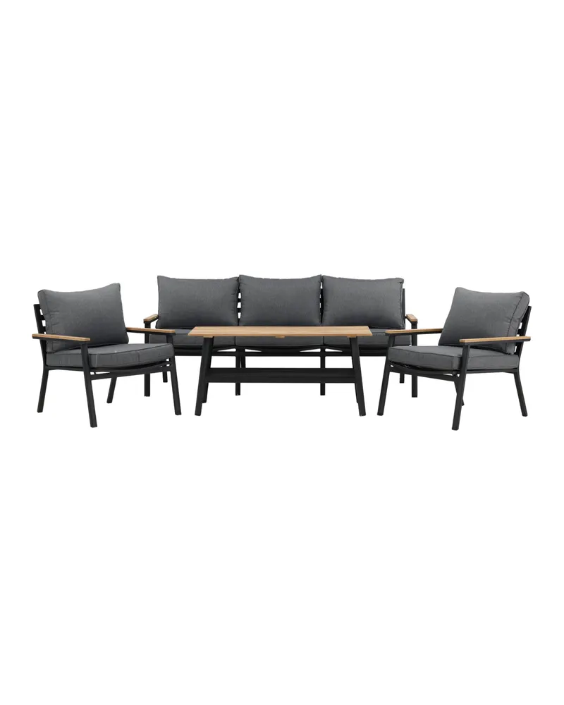 Brasilia Gartenlounge für 5 Personen mit Teak-Tischplatte