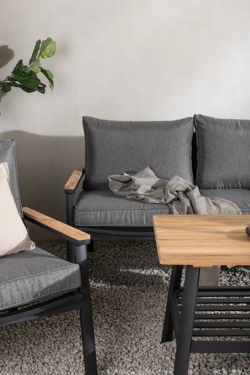 Brasilia Gartenlounge mit Dreisitzer, zwei Sesseln und Couchtisch, im Wohnraum, Ansicht 6
