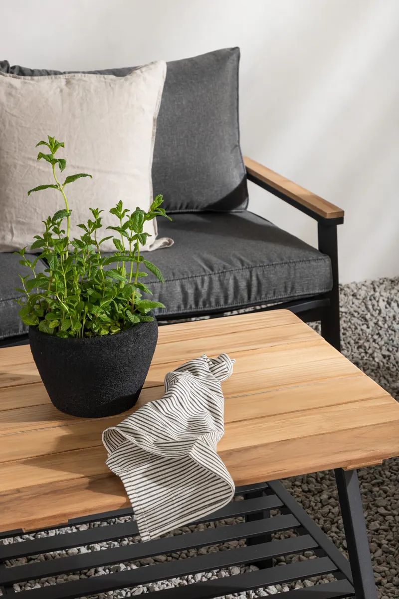 Brasilia Gartenlounge mit Dreisitzer, zwei Sesseln und Couchtisch, im Wohnraum, Ansicht 4