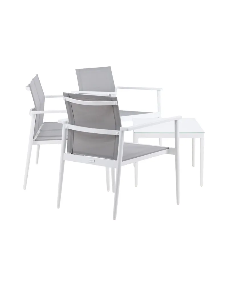 Break Gartenlounge aus Aluminium mit Textilene-Bespannung, Weiß