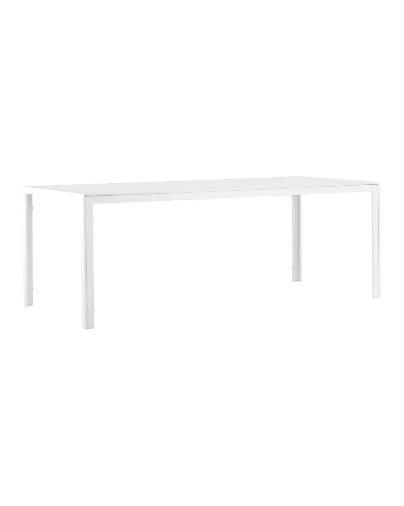 Break rechteckiger Gartentisch mit Aintwood-Platte in 205 × 90 cm, Weiß, Ansicht 9