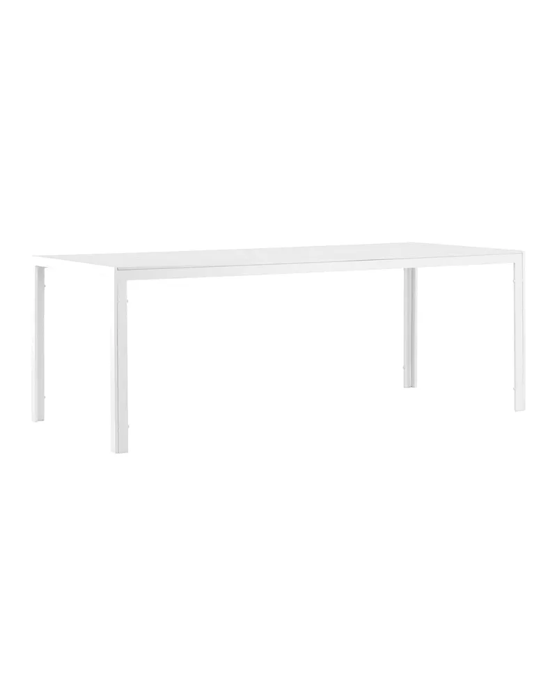 Break rechteckiger Gartentisch mit Aintwood-Platte in 205 × 90 cm, Weiß, Ansicht 2
