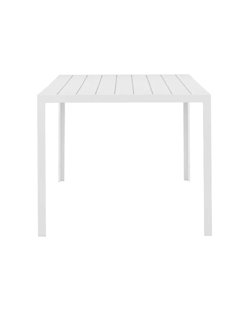 Break rechteckiger Gartentisch mit Aintwood-Platte in 205 × 90 cm, Weiß, Ansicht 4