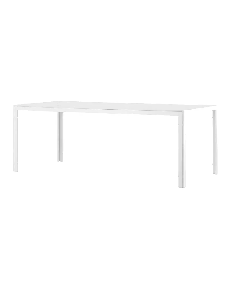 Break rechteckiger Gartentisch mit Aintwood-Platte in 205 × 90 cm, Weiß, Ansicht 5