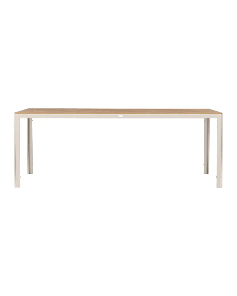Break rechteckiger Gartentisch mit Aintwood-Platte in 205 × 90 cm, Beige, Ansicht 1