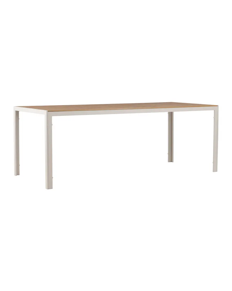 Break rechteckiger Gartentisch mit Aintwood-Platte in 205 × 90 cm, Beige, Ansicht 8