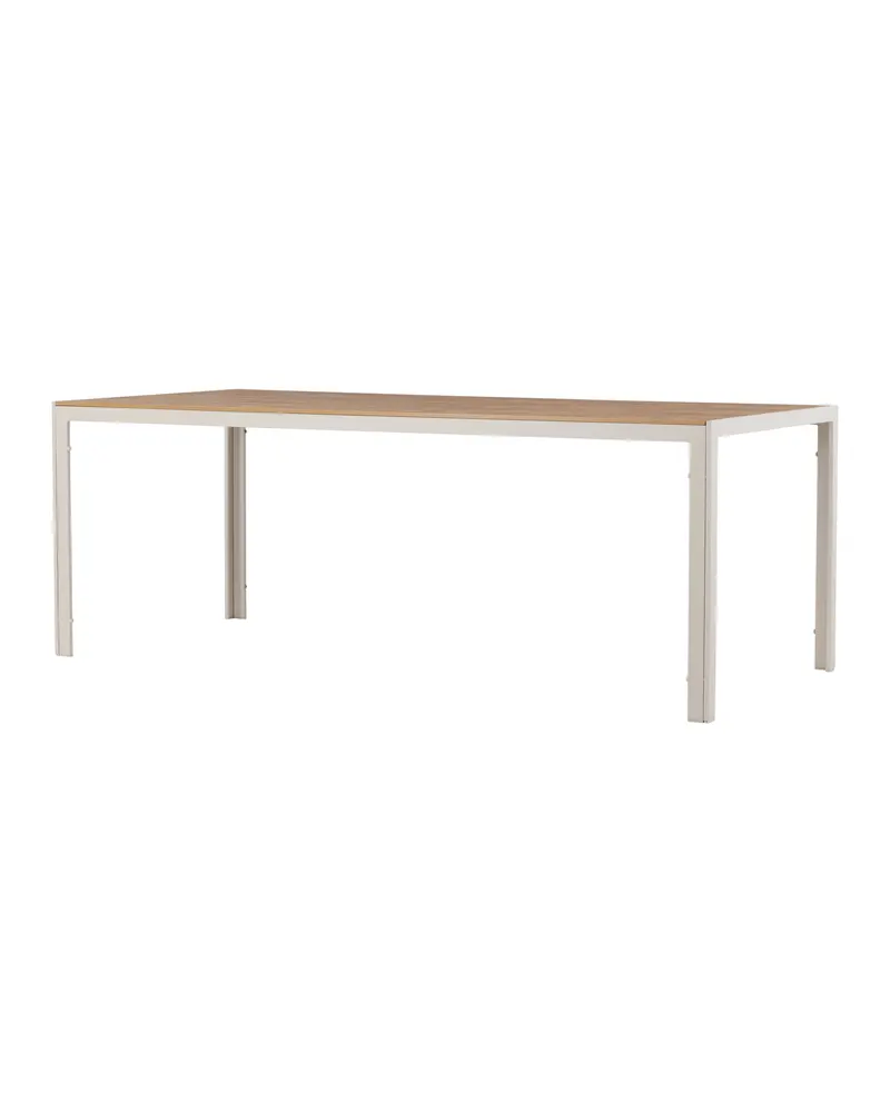Break rechteckiger Gartentisch mit Aintwood-Platte in 205 × 90 cm, Beige, Ansicht 10