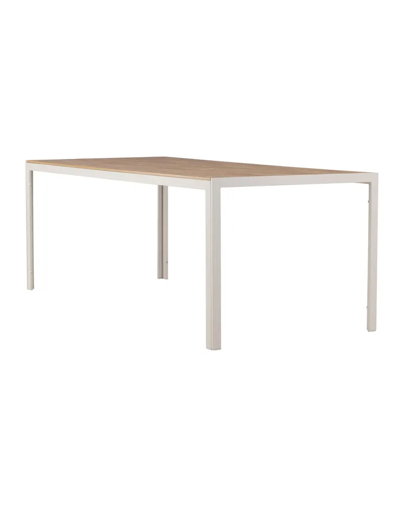 Break rechteckiger Gartentisch mit Aintwood-Platte in 205 × 90 cm, Beige, Ansicht 11