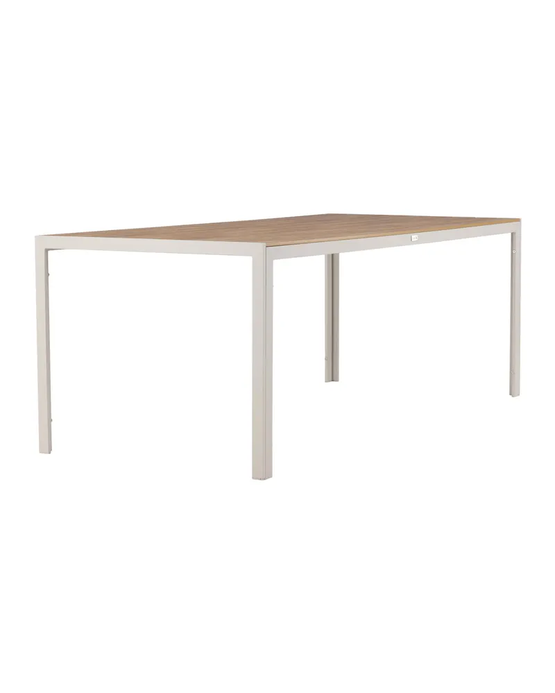 Break rechteckiger Gartentisch mit Aintwood-Platte in 205 × 90 cm, Beige, Ansicht 12