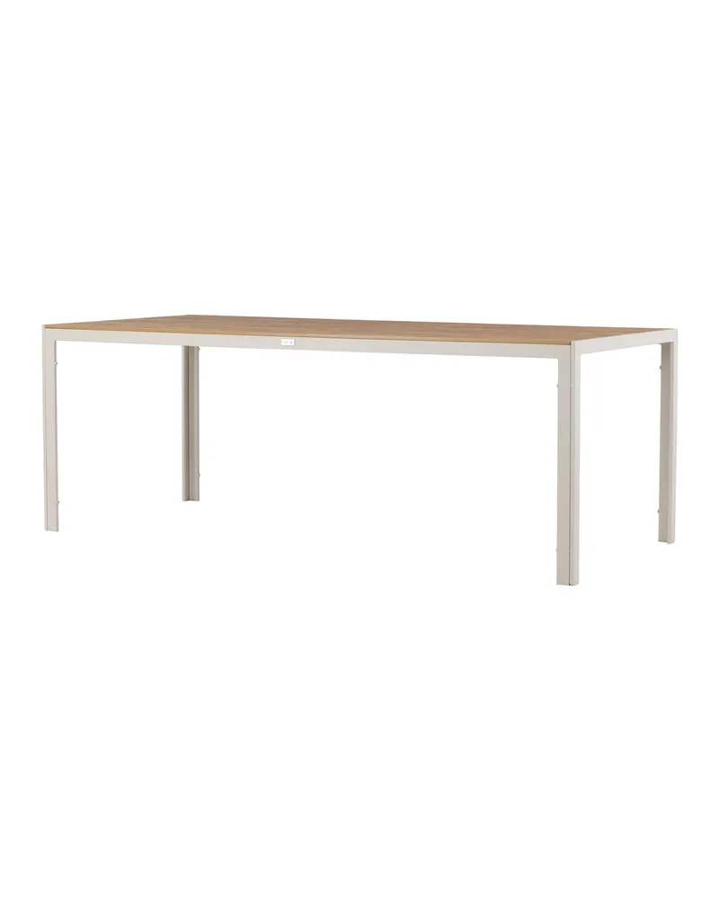 Break rechteckiger Gartentisch mit Aintwood-Platte in 205 × 90 cm, Beige, Ansicht 2
