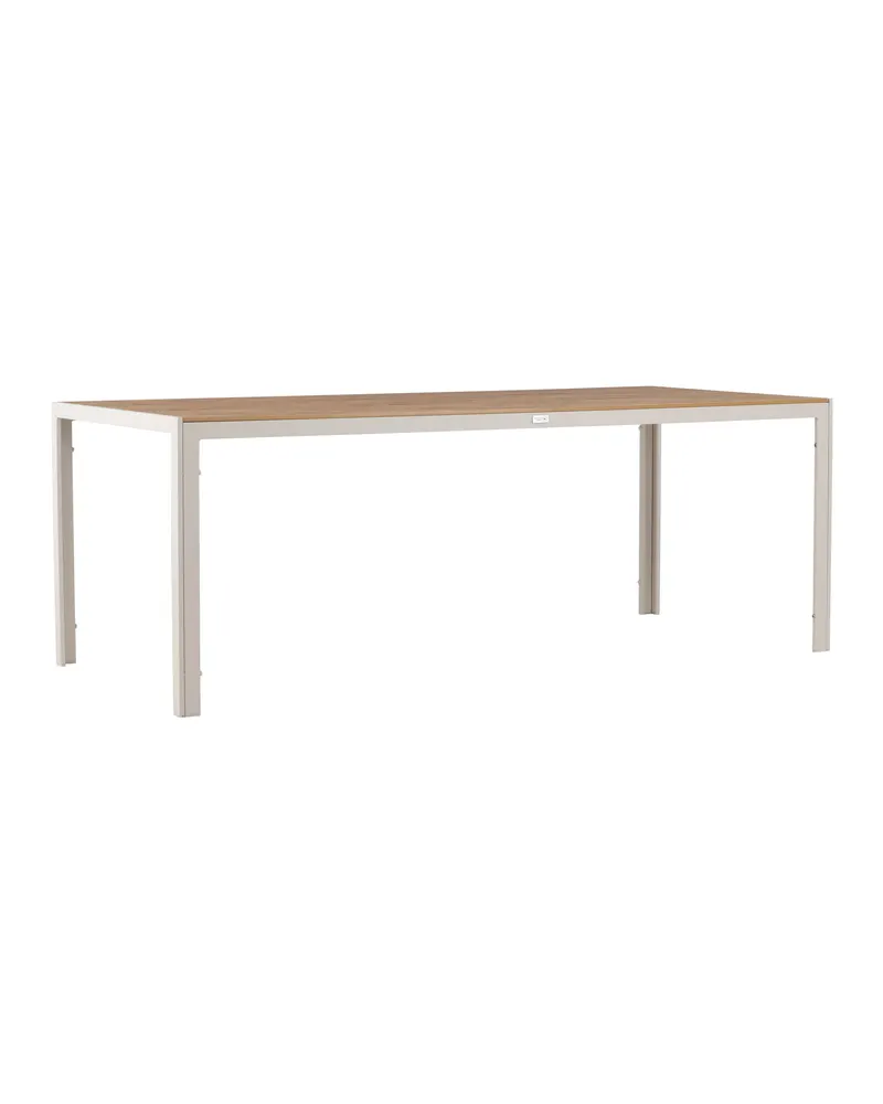 Break rechteckiger Gartentisch mit Aintwood-Platte in 205 × 90 cm, Beige, Ansicht 3