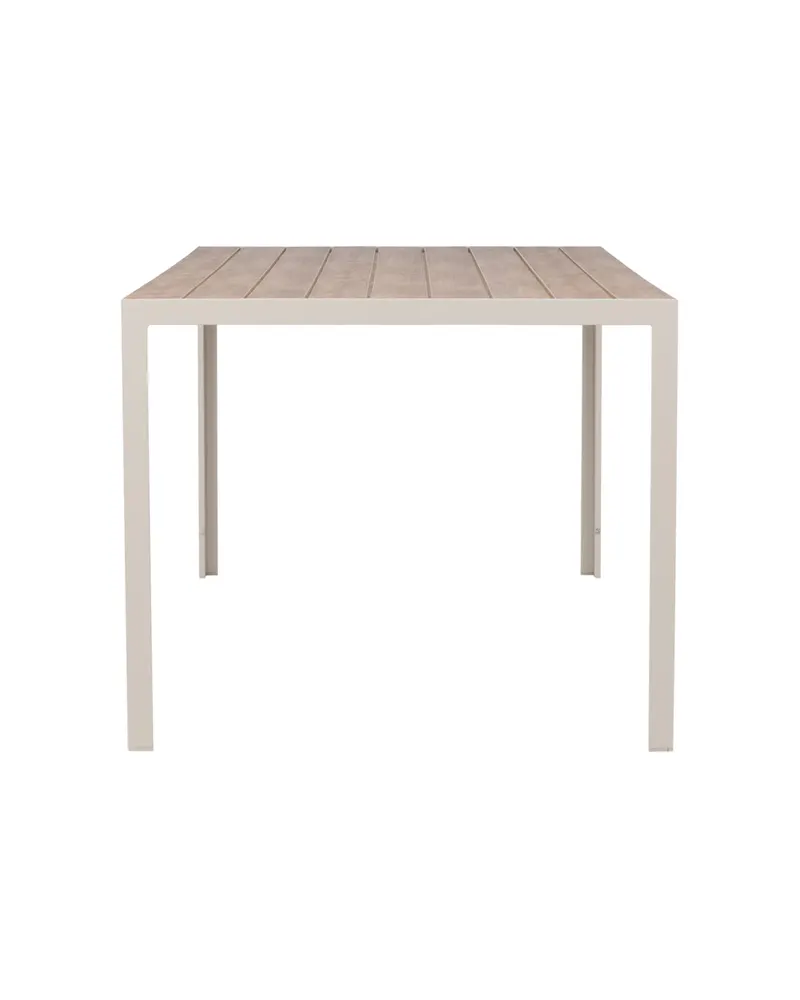 Break rechteckiger Gartentisch mit Aintwood-Platte in 205 × 90 cm, Beige, Ansicht 4