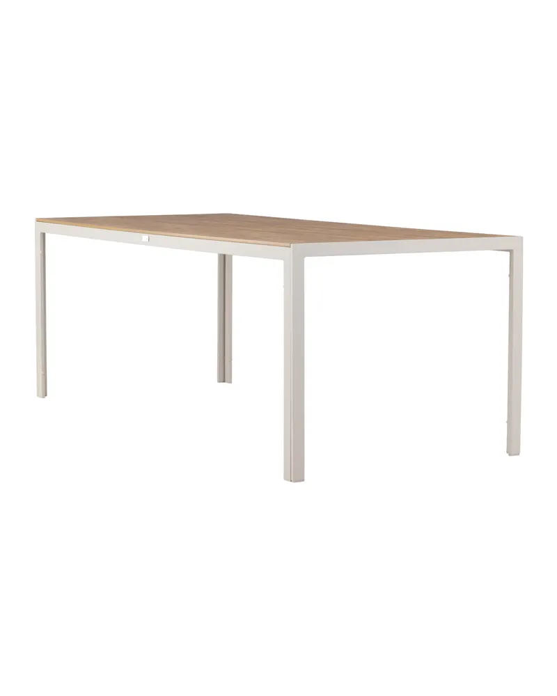 Break rechteckiger Gartentisch mit Aintwood-Platte in 205 × 90 cm, Beige, Ansicht 5
