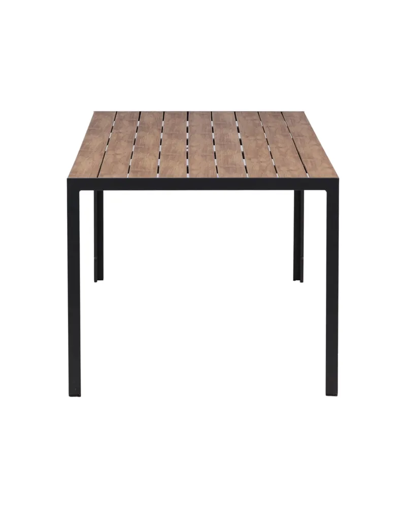 Break rechteckiger Gartentisch mit Aintwood-Platte in 205 × 90 cm, Natur, Gestell Dunkelgrau, Ansicht 7