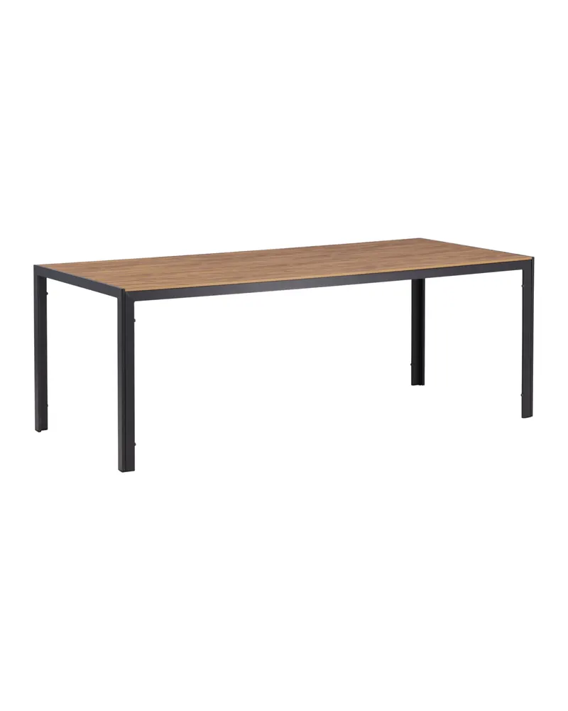 Break rechteckiger Gartentisch mit Aintwood-Platte in 205 × 90 cm, Natur, Gestell Dunkelgrau, Ansicht 9