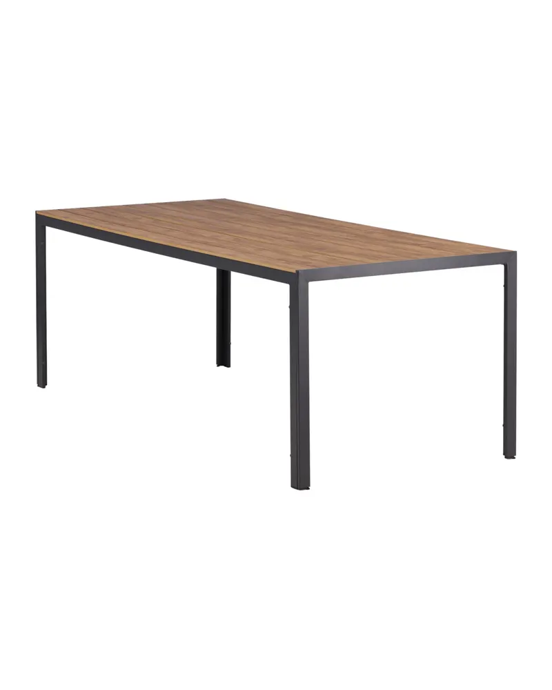 Break rechteckiger Gartentisch mit Aintwood-Platte in 205 × 90 cm, Natur, Gestell Dunkelgrau, Ansicht 12