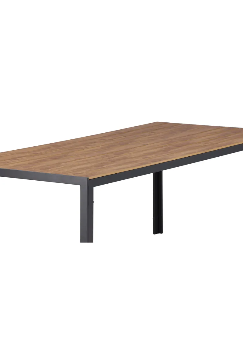 Break rechteckiger Gartentisch mit Aintwood-Platte in 205 × 90 cm, Natur, Gestell Dunkelgrau, Ansicht 13