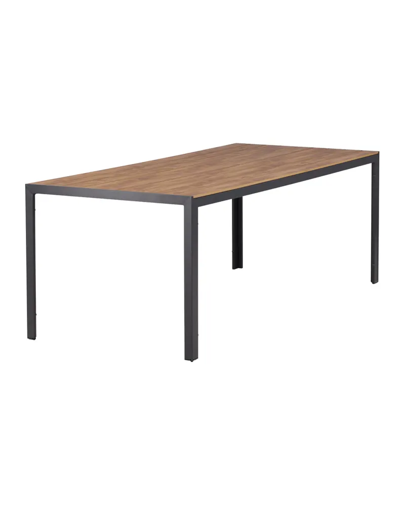 Break rechteckiger Gartentisch mit Aintwood-Platte in 205 × 90 cm, Natur, Gestell Dunkelgrau, Ansicht 2