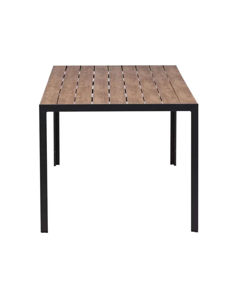 Break rechteckiger Gartentisch mit Aintwood-Platte in 205 × 90 cm, Natur, Gestell Dunkelgrau, Ansicht 3
