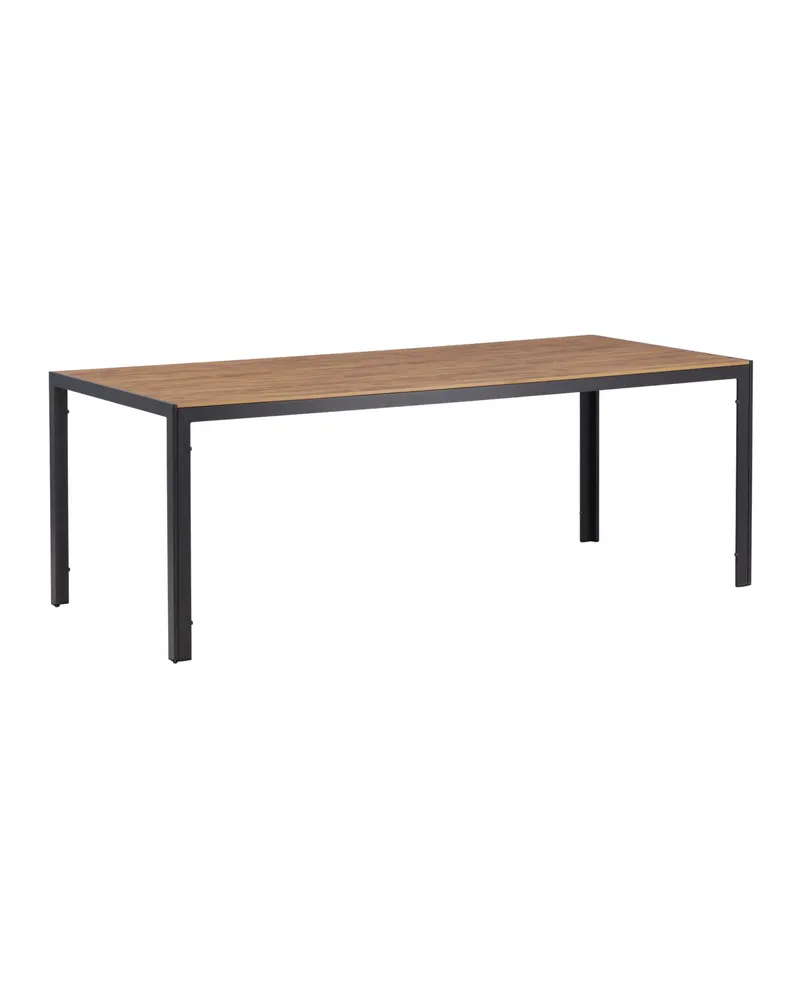 Break rechteckiger Gartentisch mit Aintwood-Platte in 205 × 90 cm, Natur, Gestell Dunkelgrau, Ansicht 4