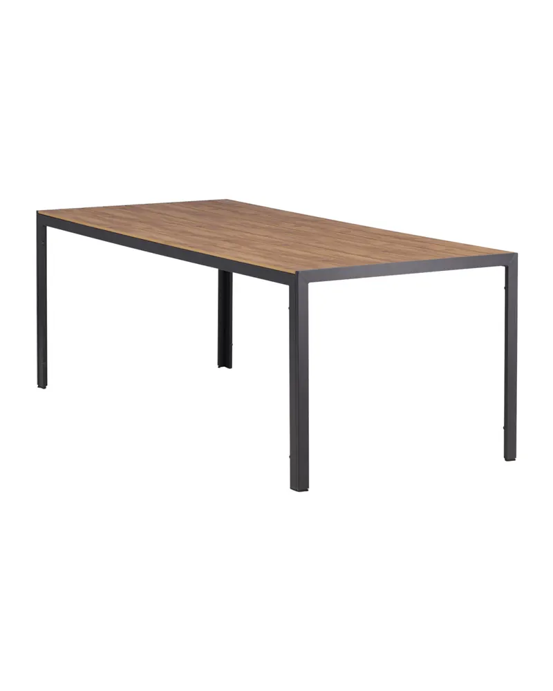 Break rechteckiger Gartentisch mit Aintwood-Platte in 205 × 90 cm, Natur, Gestell Dunkelgrau, Ansicht 6