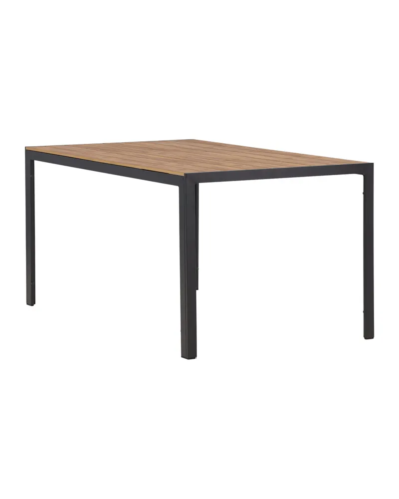 Break rechteckiger Gartentisch mit Aintwood-Platte in 150 × 90 cm, Natur, Gestell Dunkelgrau, Ansicht 7