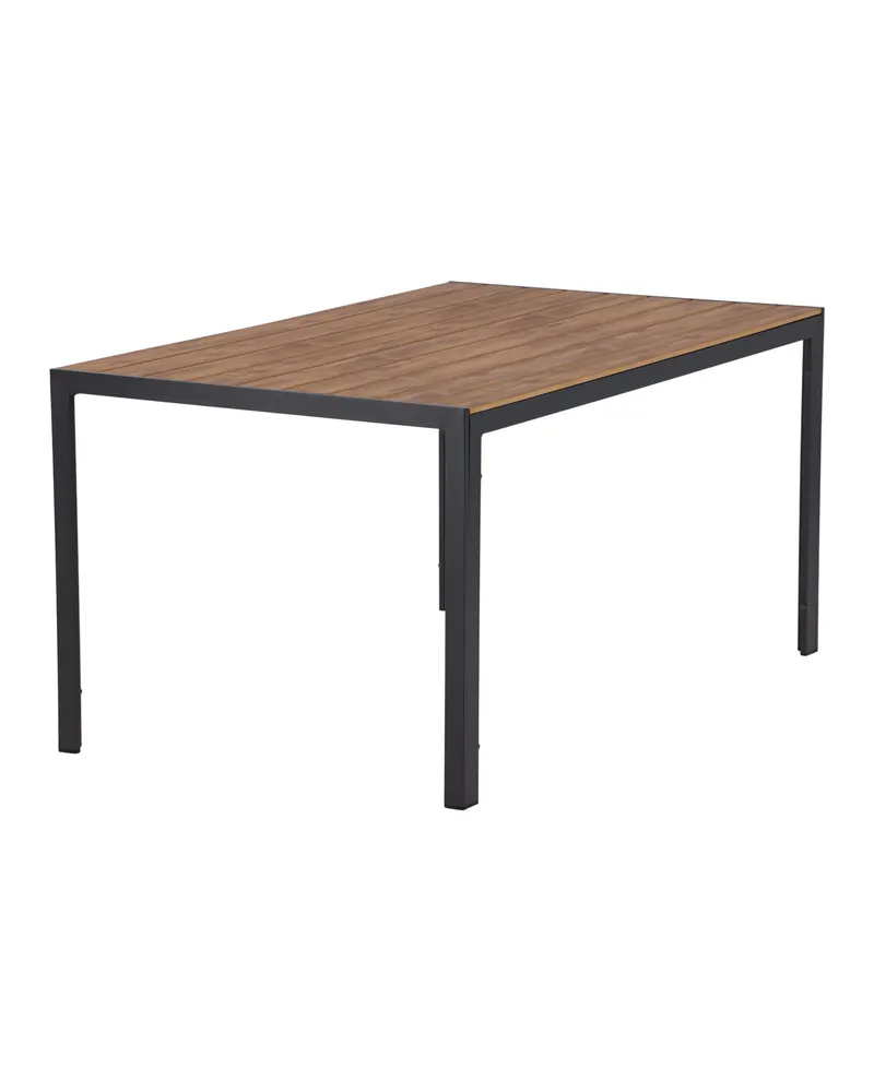 Break rechteckiger Gartentisch mit Aintwood-Platte in 150 × 90 cm, Natur, Gestell Dunkelgrau, Ansicht 14