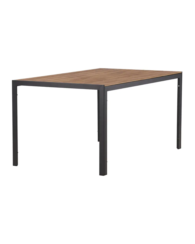 Break rechteckiger Gartentisch mit Aintwood-Platte in 150 × 90 cm, Natur, Gestell Dunkelgrau, Ansicht 4