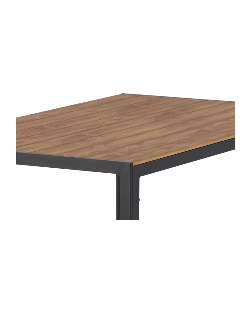 Break rechteckiger Gartentisch mit Aintwood-Platte in 150 × 90 cm, Natur, Gestell Dunkelgrau, Ansicht 6