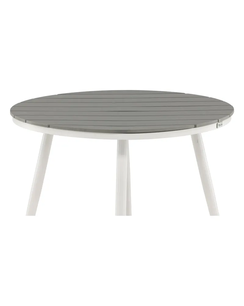 Break runder Gartentisch mit schräg gestellten Beinen in Ø 90 cm, Grau, Gestell Weiß, Ansicht 13