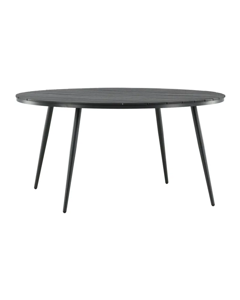 Break runder Gartentisch mit schräg gestellten Beinen in Ø 150 cm, Schwarz, Ansicht 8