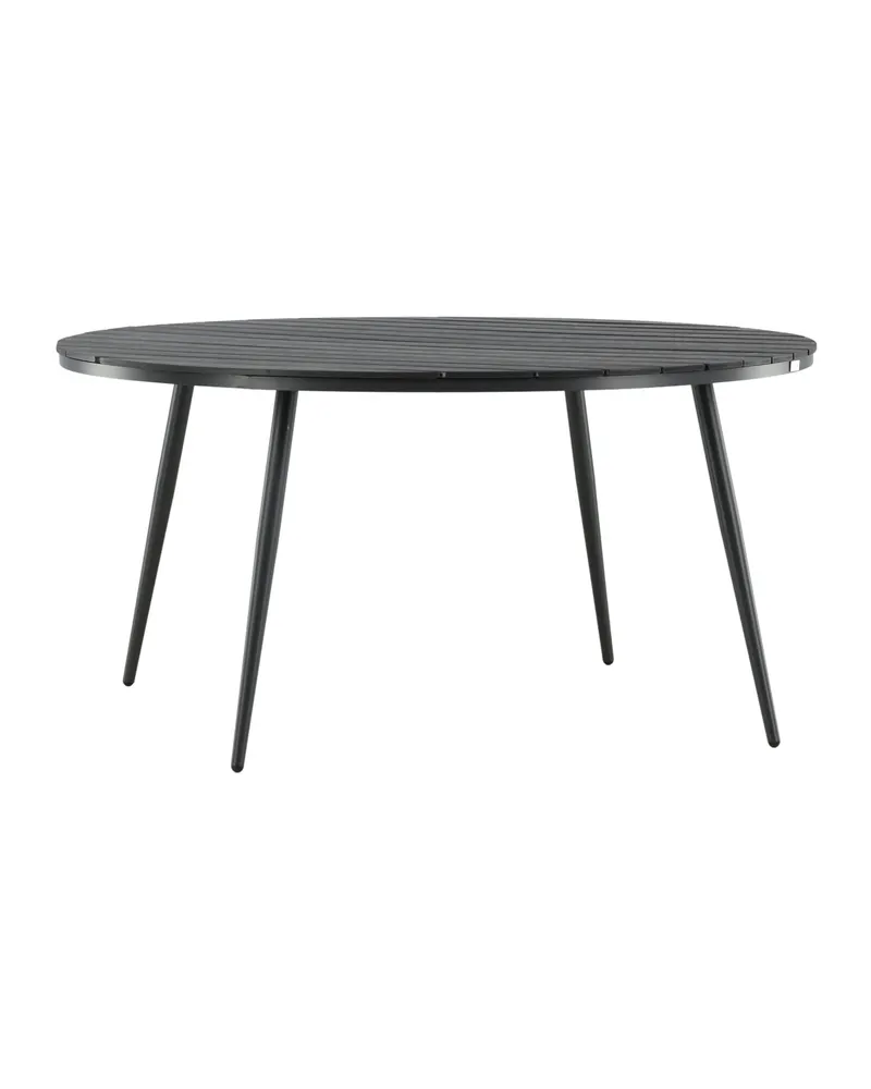Break runder Gartentisch mit schräg gestellten Beinen in Ø 150 cm, Schwarz, Ansicht 2