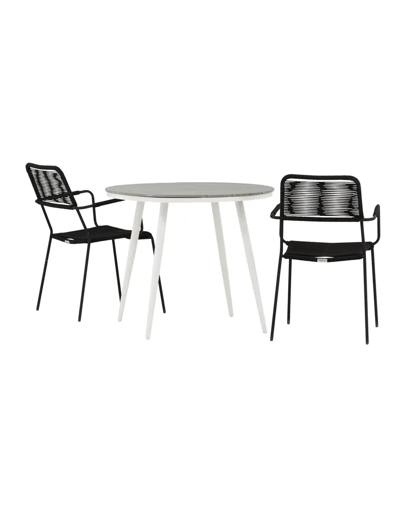 Break & Lindos Gartenmöbel-Set mit rundem Tisch und 2 Seilstühlen, Ansicht 8