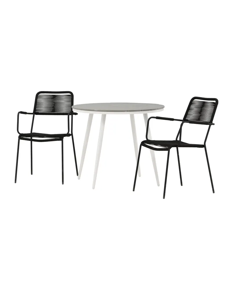 Break & Lindos Gartenmöbel-Set mit rundem Tisch und 2 Seilstühlen, Ansicht 2