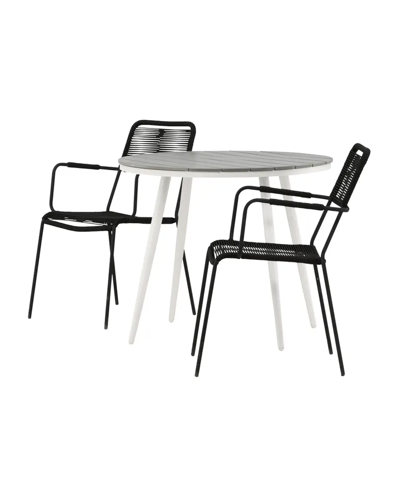 Break & Lindos Gartenmöbel-Set mit rundem Tisch und 2 Seilstühlen, Ansicht 3