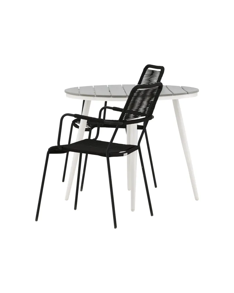 Break & Lindos Gartenmöbel-Set mit rundem Tisch und 2 Seilstühlen, Ansicht 4