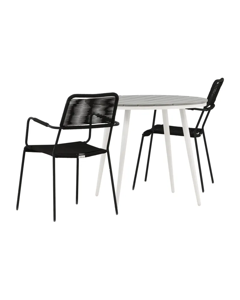 Break & Lindos Gartenmöbel-Set mit rundem Tisch und 2 Seilstühlen, Ansicht 5