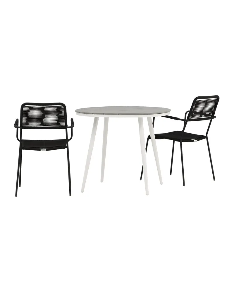 Break & Lindos Gartenmöbel-Set mit rundem Tisch und 2 Seilstühlen, Ansicht 6