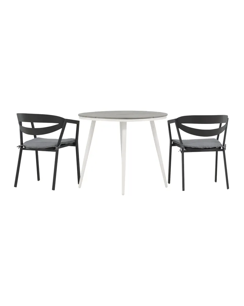 Break & Slit Gartenmöbel-Set mit rundem Tisch und 2 Armlehnstühlen, Ansicht 7