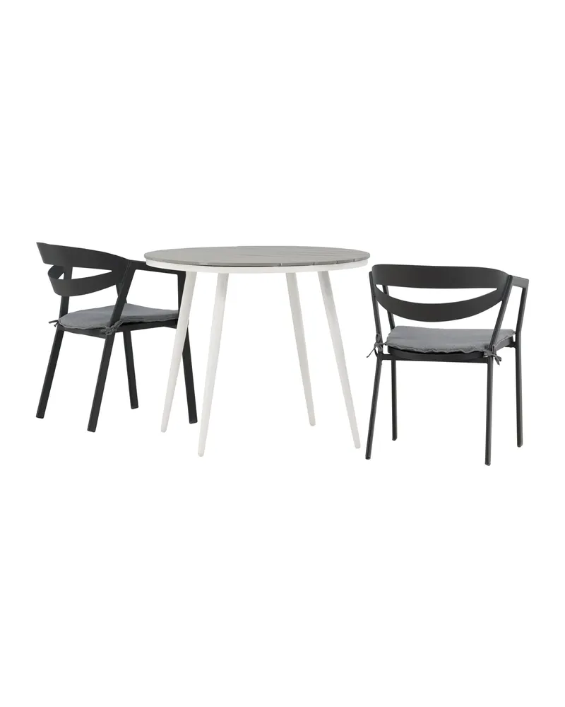 Break & Slit Gartenmöbel-Set mit rundem Tisch und 2 Armlehnstühlen, Ansicht 8
