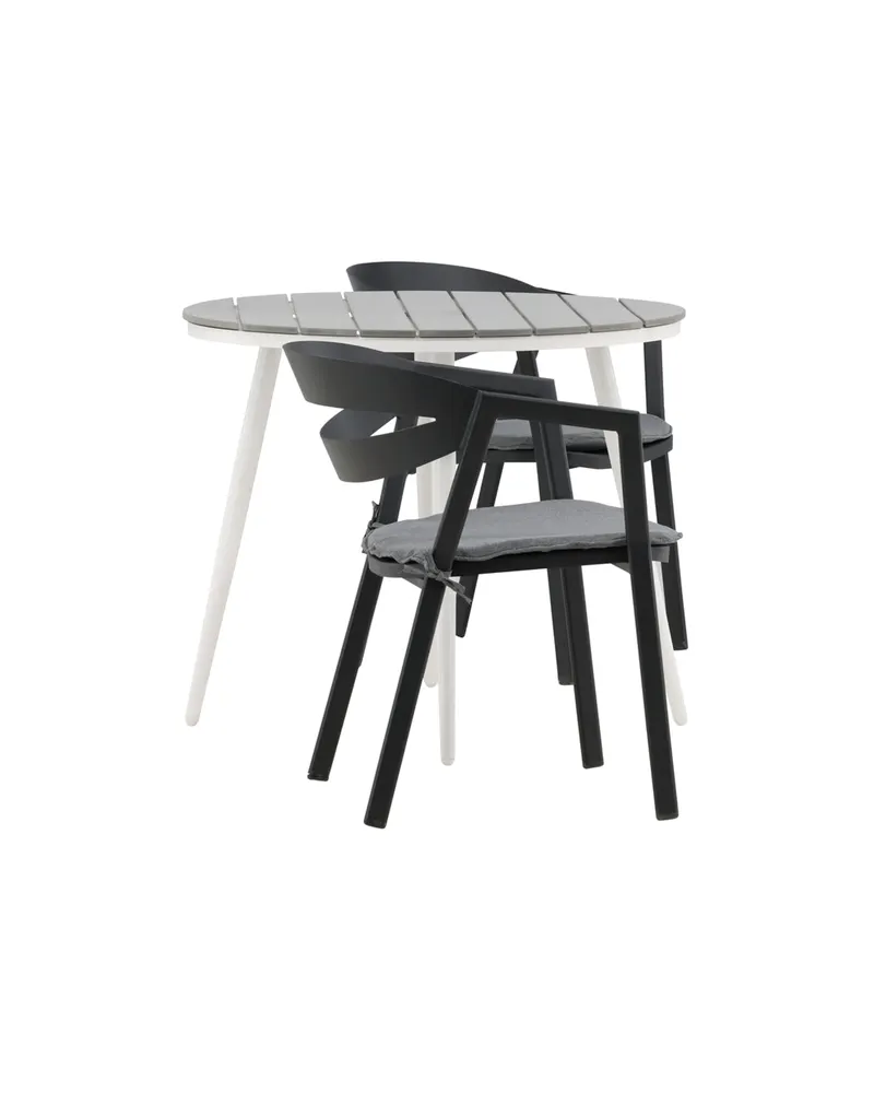 Break & Slit Gartenmöbel-Set mit rundem Tisch und 2 Armlehnstühlen, Ansicht 10