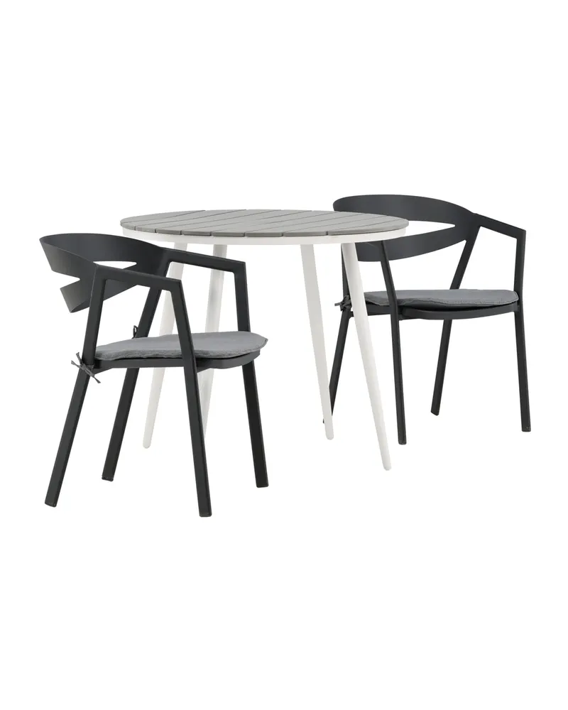 Break & Slit Gartenmöbel-Set mit rundem Tisch und 2 Armlehnstühlen, Ansicht 11