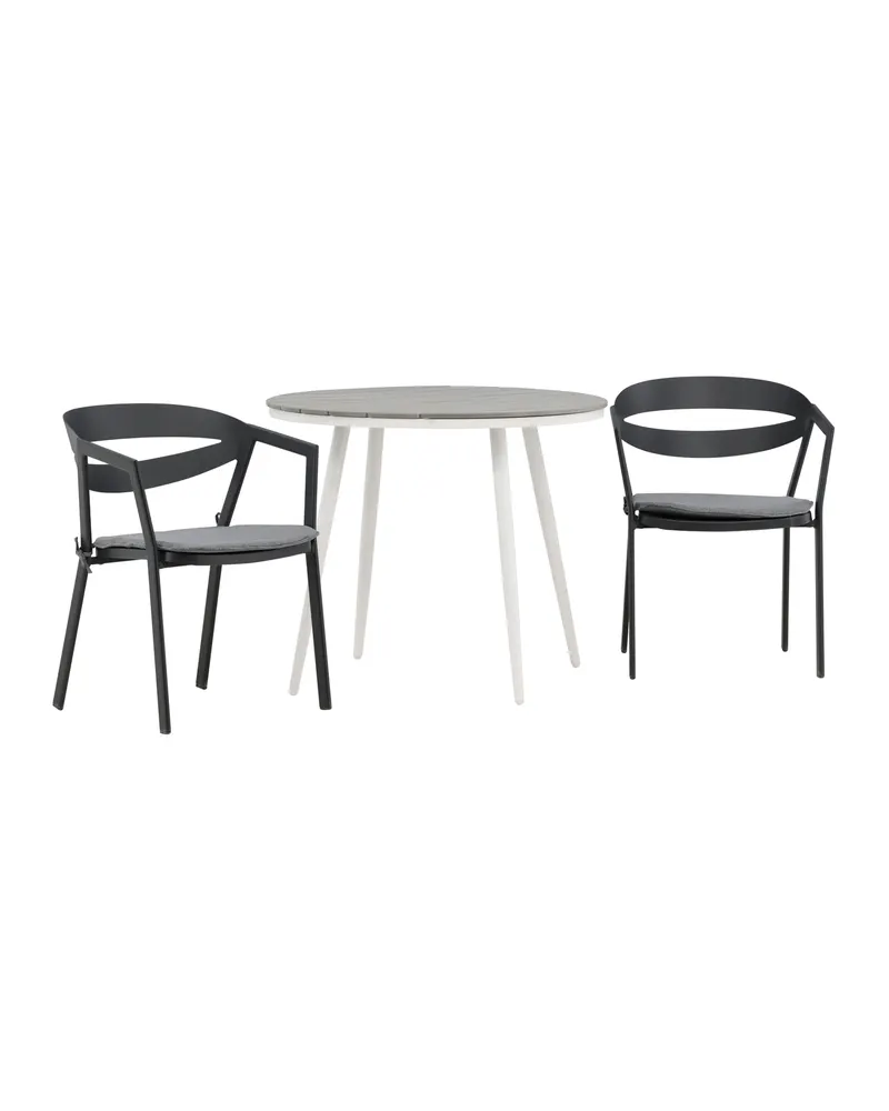 Break & Slit Gartenmöbel-Set mit rundem Tisch und 2 Armlehnstühlen, Ansicht 12
